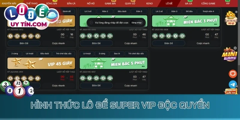 Hình thức lô đề Super VIP độc quyền tại May88