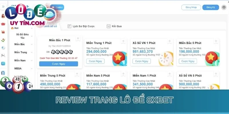 Lô Đề 8xbet: Trang Chuyên Xổ Số Siêu Tốc Uy Tín Trả Thưởng Nhanh 2 Review trang lô đề 8xbet
