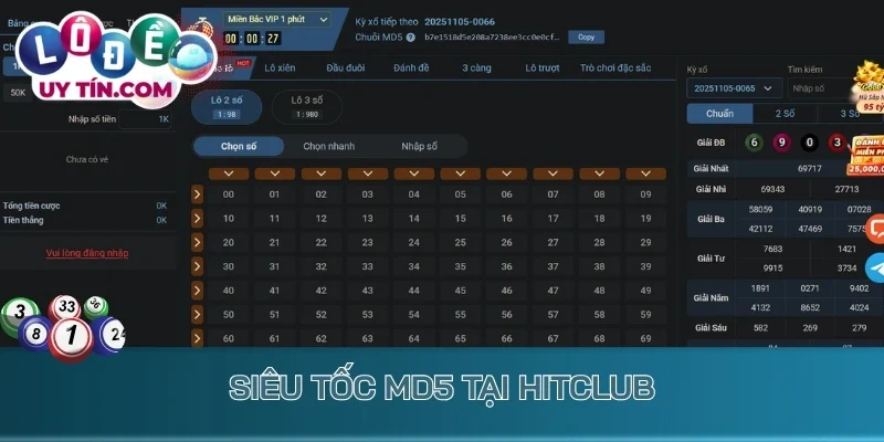 Siêu tốc MD5 lô đề tại Hitclub
